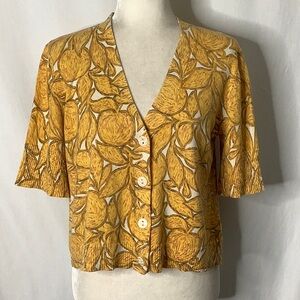 Tabitha Mustard Yellow Floral Short Sleeve Cardigan